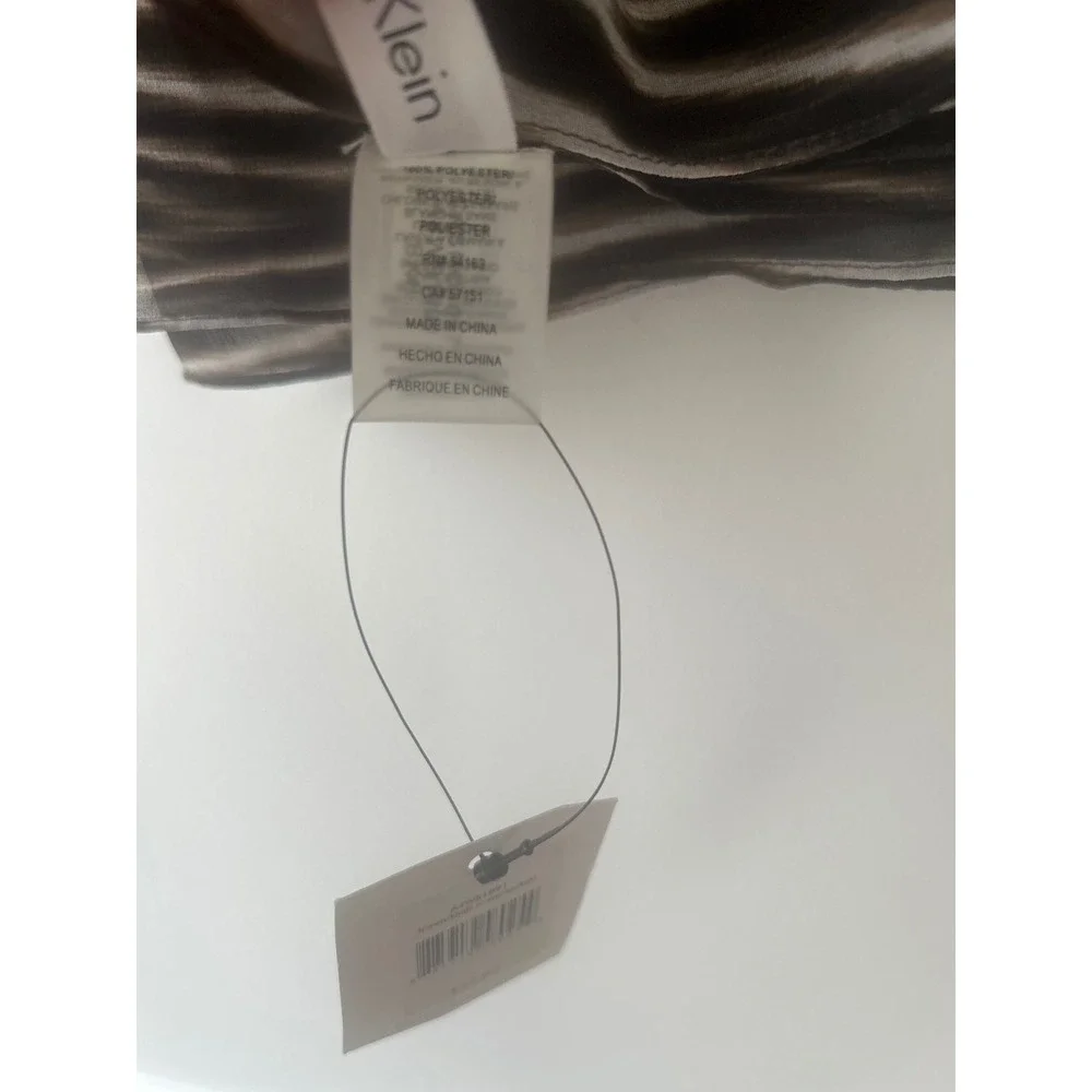 Calvin Klein Brown Khaki Zebra Ikat Print Scarf Lightweight Wrap A4WS1091 NEW